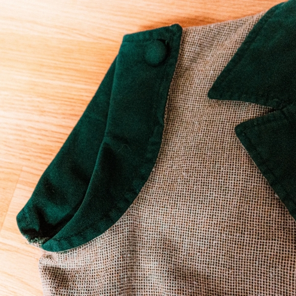 Ilgwu 1960s green and grey wool and velvet dress size 4 - Picture 9 of 9